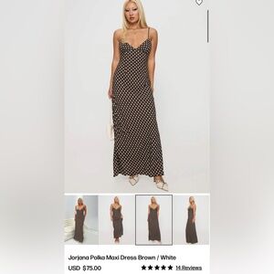 Brown Polka Dot Maxi Dress